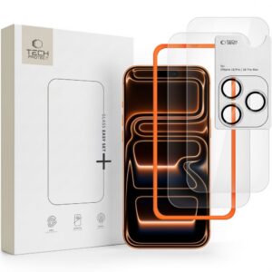 Tech-Protect Easy Set+ stiklų rinkinys iPhone 18 Pro Max ekranui ir kamerai, 2 vnt.