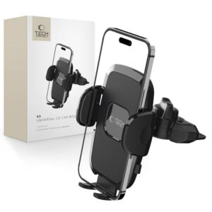 Juodas Tech-Protect V3 automobilinis laikiklis į CD lizdą, 360°
