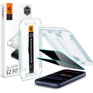 Spigen EZ Fit Privacy privatumo stiklai iPhone 16 Pro / 17 / 17 Pro (2 vnt.)