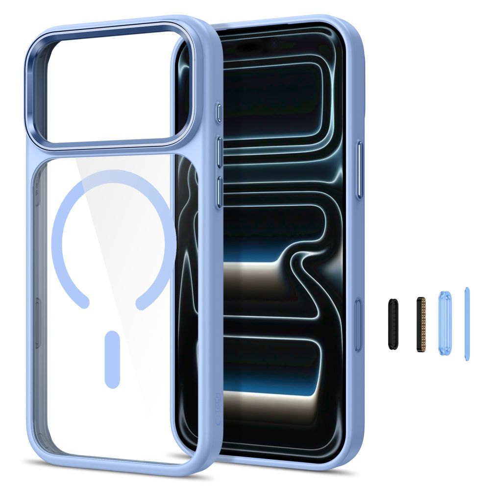 Tech-Protect Magmat MagSafe CC dėklas iPhone 17 Pro Max / 18 Pro Max – skaidri mėlyna - Image 2