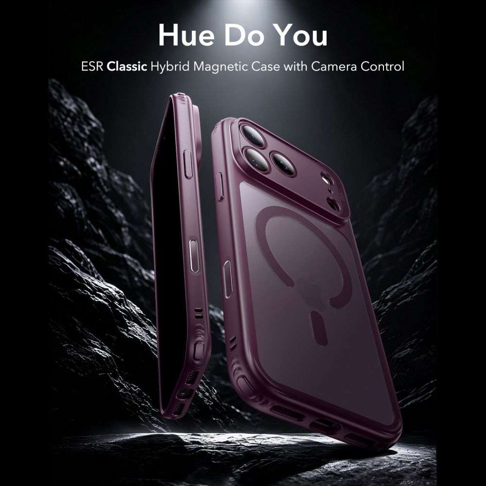 Dėklas ESR Classic Hybrid MagSafe iPhone 17 Pro / 18 Pro, matinis tamsiai bordo - Image 2