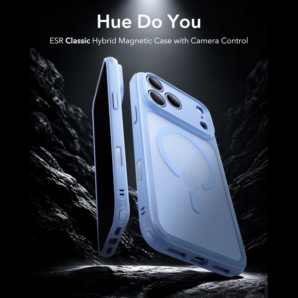 Dėklas ESR Classic Hybrid MagSafe iPhone 17 Pro / 18 Pro, matinis šviesiai mėlynas - Image 2