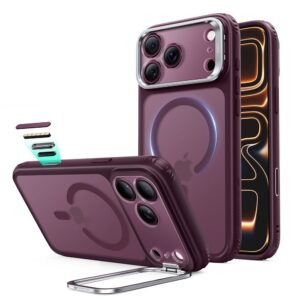 Dėklas ESR Classic Hybrid Kickstand MagSafe iPhone 17 Pro Max / 18 Pro Max, matinis tamsiai bordo