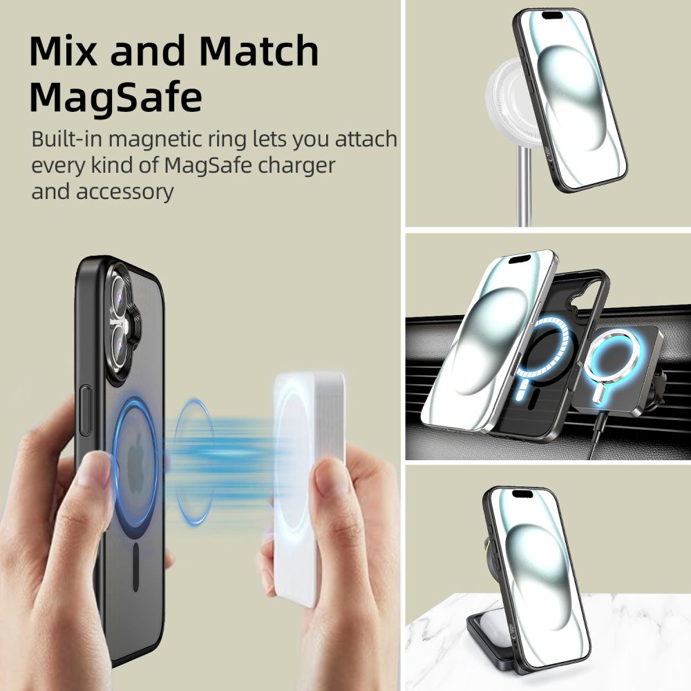 Tech-Protect MagMat MagSafe dėklas iPhone 16, juodas - Image 4