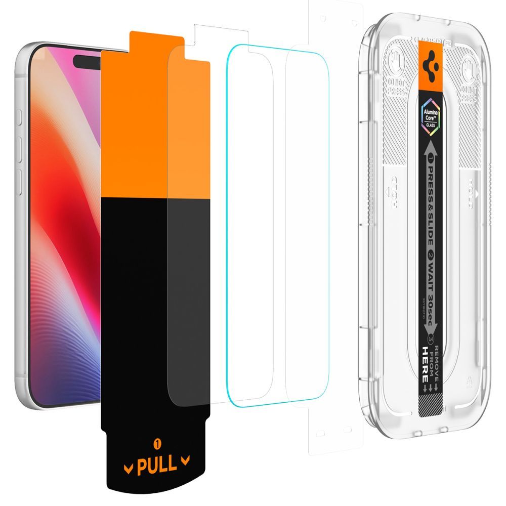 Apsauginis stiklas Spigen Glas.tR EZ Fit Pro HD AC iPhone 16 Pro / 17 / 17 Pro / 18 Pro 2 vnt., skaidrus - Image 2
