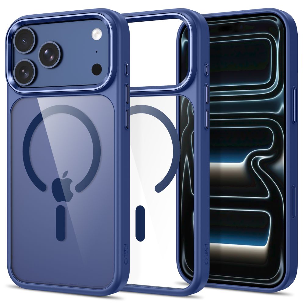 Tech-Protect Magmat Magsafe CC dėklas iPhone 17 Pro Max / 18 Pro Max, skaidrus mėlynas