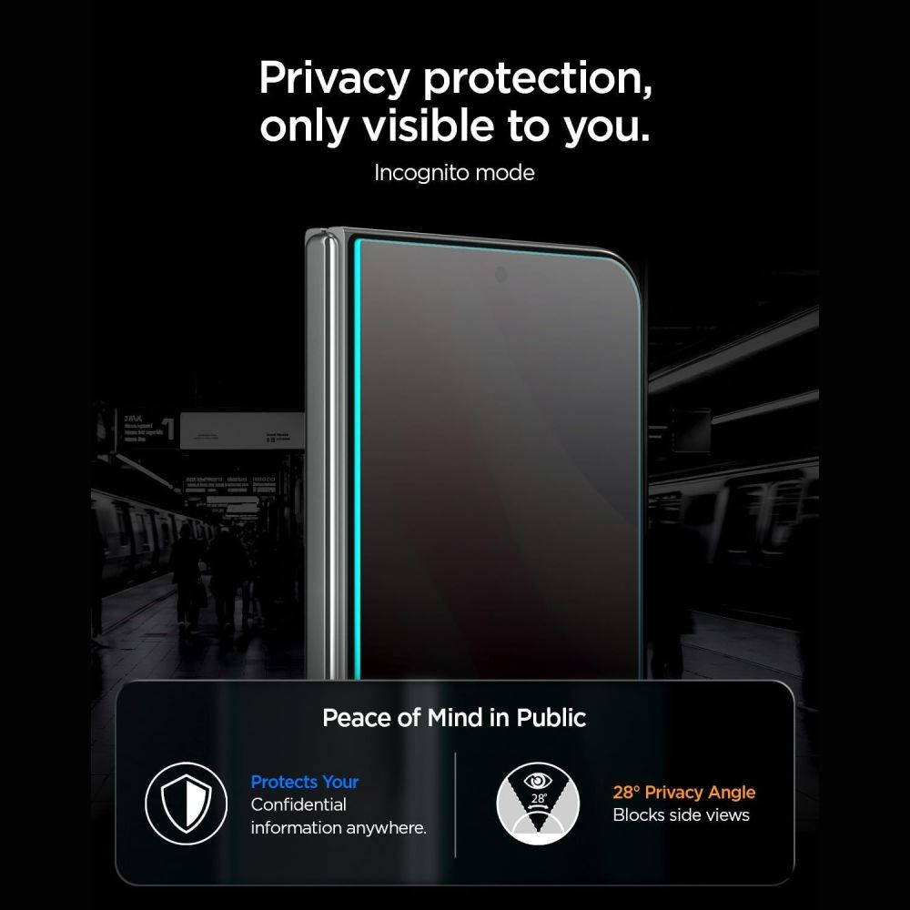 Apsauginis stiklas su privatumo filtru Spigen Glas.tR EZ Fit Pro AC HD Privacy iPhone Duo - Image 3