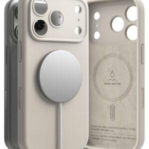 Dėklas Ringke Silicone Magnetic MagSafe iPhone 17 Pro Max / 18 Pro Max, akmens pilkas