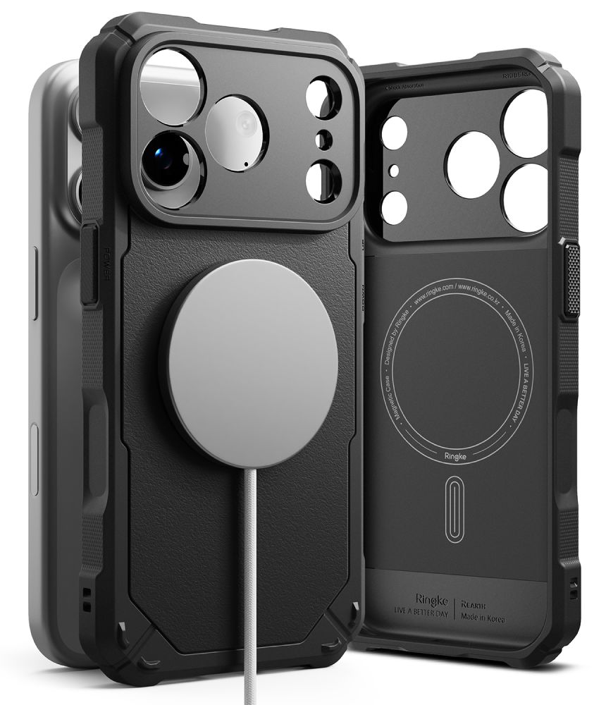 Dėklas Ringke Rugged Gear Magnetic MagSafe iPhone 17 Pro / 18 Pro, juodas