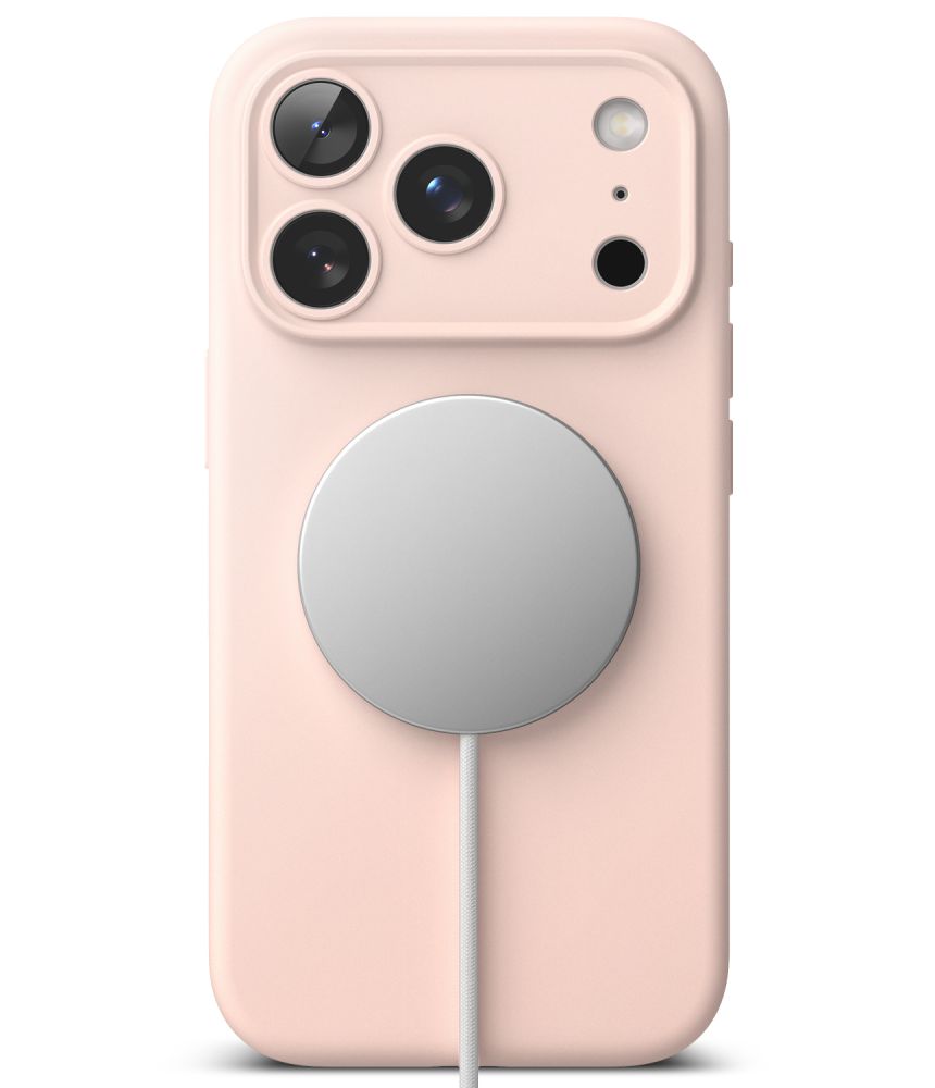 Dėklas Ringke Silicone Magnetic MagSafe iPhone 17 Pro / 18 Pro, smėlio rožinis - Image 4