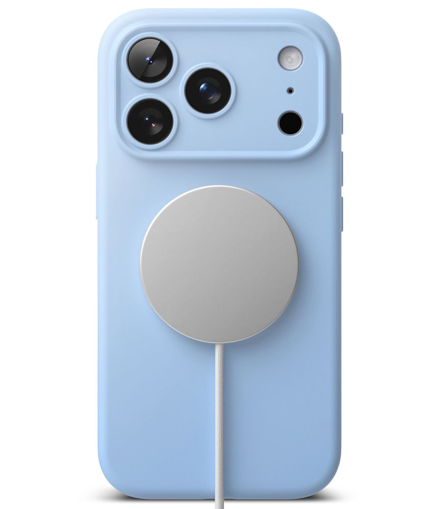 Dėklas Ringke Silicone Magnetic MagSafe iPhone 17 Pro / 18 Pro, šviesiai mėlynas - Image 4