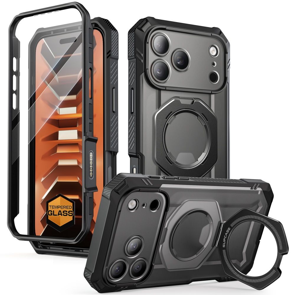 Dėklas Supcase Grip Pro Mag MagSafe iPhone 17 Pro Max / 18 Pro Max, juodas - Image 3