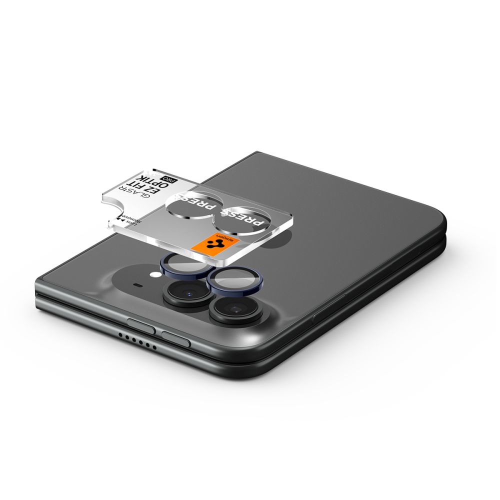 Kameros apsauginis stiklas Spigen Optik Pro Glas.tR EZ Fit iPhone Duo, 2 vnt., tamsiai mėlynas - Image 5