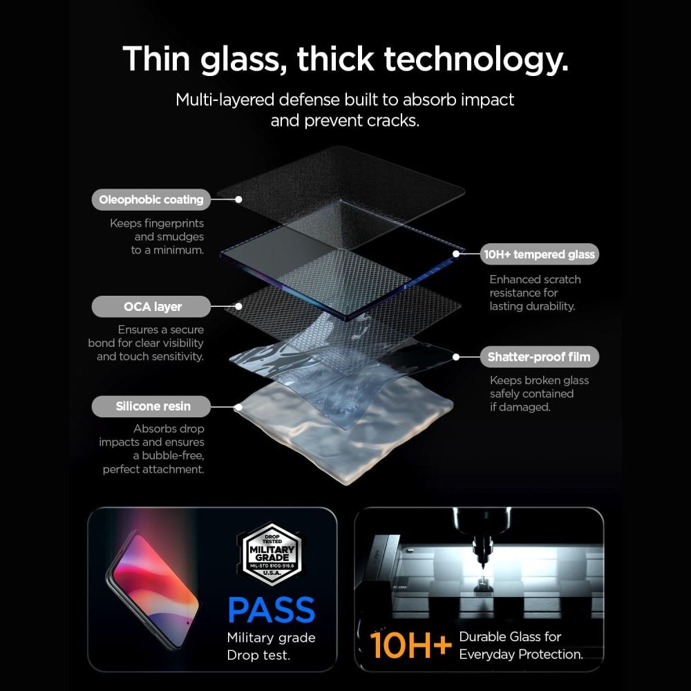 Apsauginis stiklas su privatumo filtru Spigen Glas.tR EZ Fit Pro AC HD Privacy iPhone Duo - Image 4