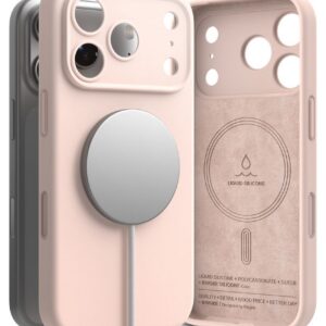 Dėklas Ringke Silicone Magnetic MagSafe iPhone 18 Pro Max, smėlio rožinis