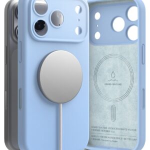 Dėklas Ringke Silicone Magnetic MagSafe iPhone 17 Pro / 18 Pro, šviesiai mėlynas