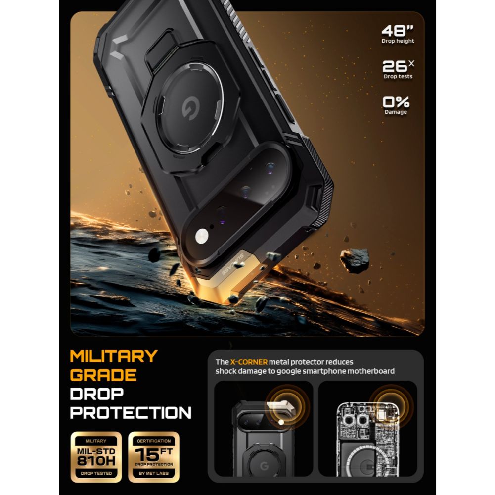 Dėklas Supcase UB Grip Mag MagSafe Google Pixel 11 Pro XL, juodas - Image 4