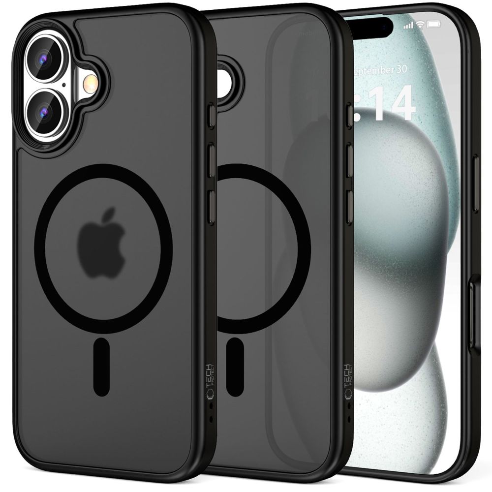 Tech-Protect MagMat MagSafe dėklas iPhone 16, juodas