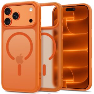Dėklas Tech-Protect Magmat MagSafe CC iPhone 17 Pro / 18 Pro, matinis kosminis oranžinis