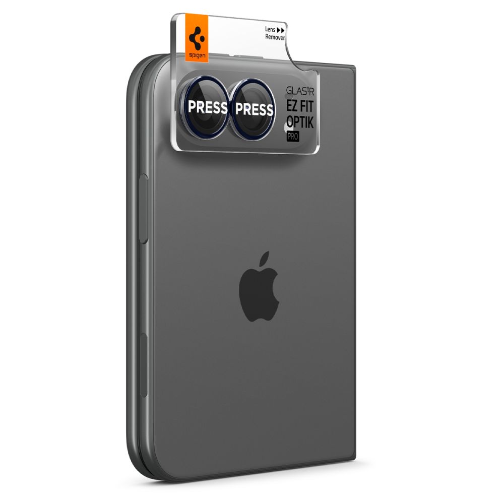 Kameros apsauginis stiklas Spigen Optik Pro Glas.tR EZ Fit iPhone Duo, 2 vnt., tamsiai mėlynas - Image 6