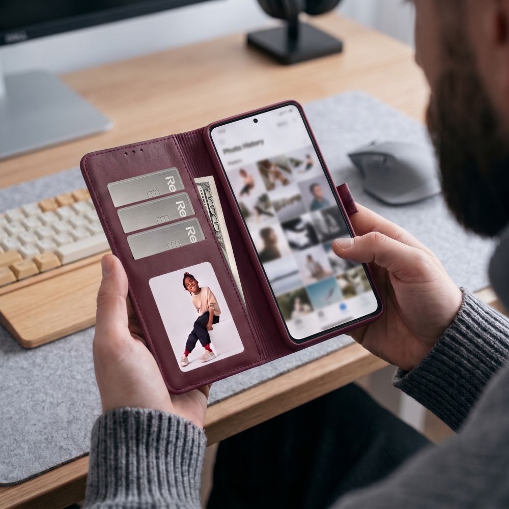 Dėklas Tech-Protect Wallet Redmi Note 17 Pro Max 5G, bordo - Image 4