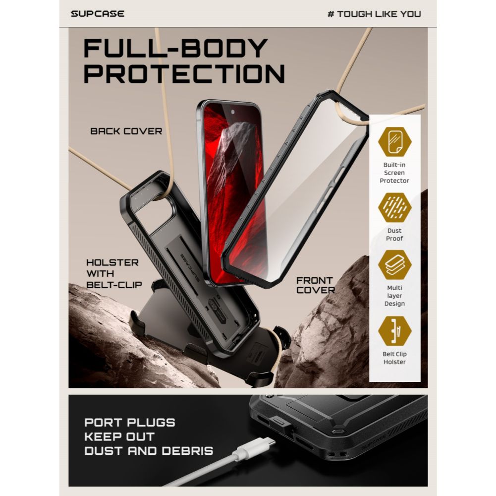 Dėklas Supcase Unicorn Beetle Pro Google Pixel 11 Pro, juodas - Image 5