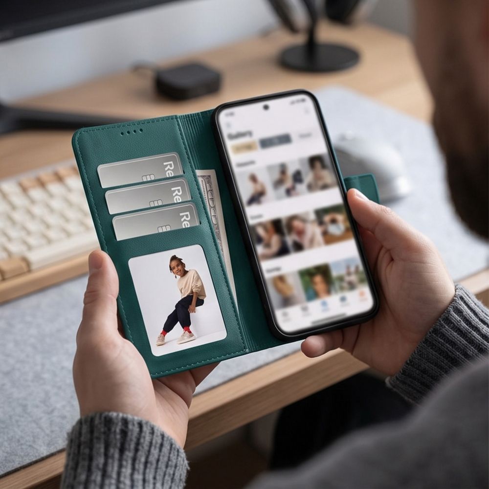 Dėklas Tech-Protect Wallet Xiaomi Redmi Note 17 Pro Max 5G, žalias - Image 4