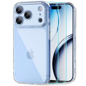 Skaidrus Tech-Protect FlexAir dėklas ir stiklai (2 vnt.) iPhone 17 Pro Max / 18 Pro Max