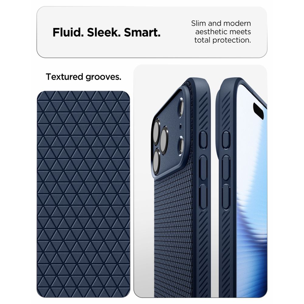 Dėklas Spigen Liquid Air iPhone 17 Pro / 18 Pro, tamsiai mėlynas - Image 6