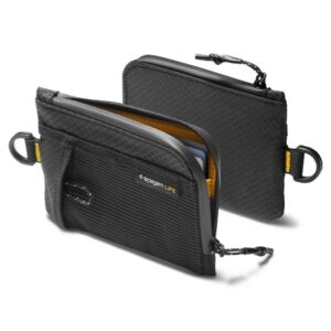 Juoda Spigen LF300 piniginė su RFID apsauga (iki 10 kortelių)