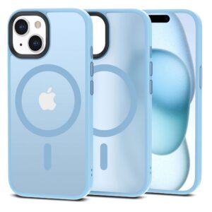 Mėlynas Tech-Protect MagMat MagSafe dėklas iPhone 15, permatomas