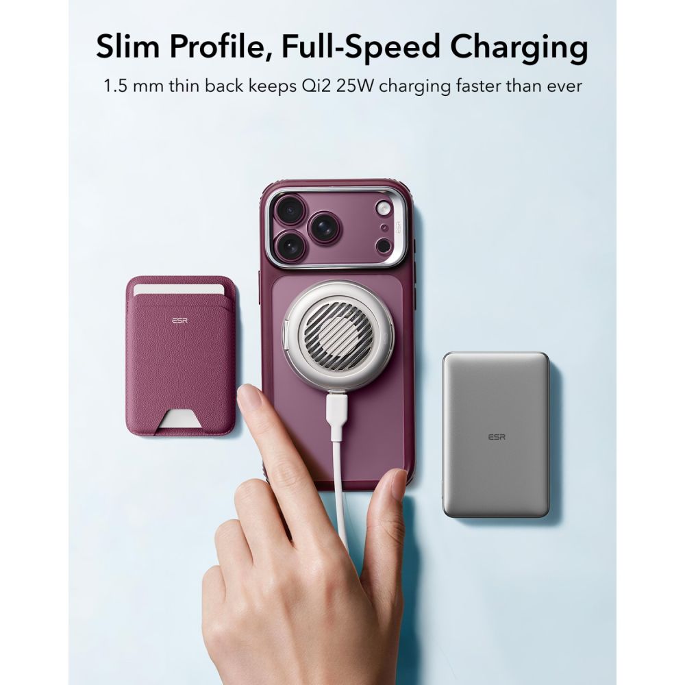 Dėklas ESR Classic Hybrid Kickstand MagSafe iPhone 17 Pro / 18 Pro, matinis tamsiai bordo - Image 6