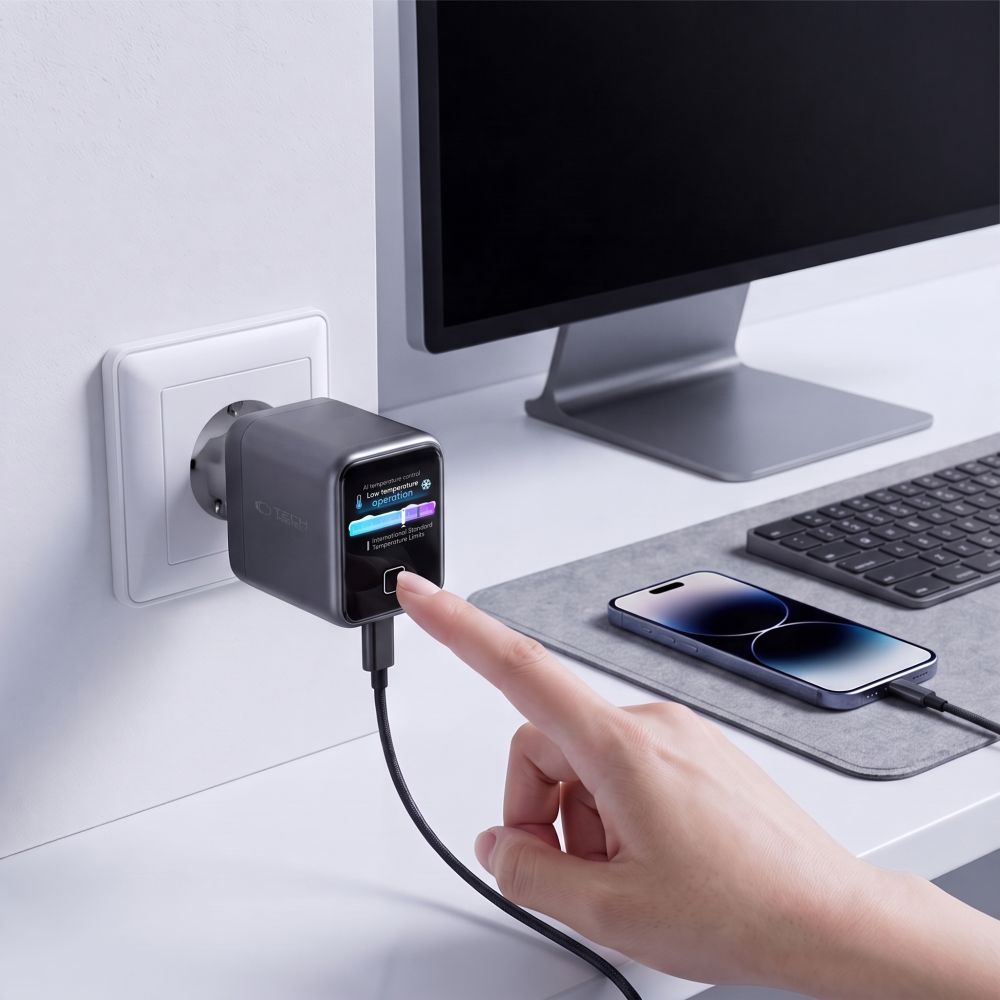 Tech-Protect PowerVision NC45W-GaN 45 W USB-C sieninis įkroviklis, tamsiai pilkas - Image 7