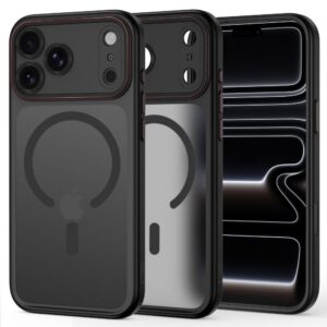 Dėklas Tech-Protect MagCam MagSafe Apple iPhone 17 Pro / 18 Pro, matinis juodas/raudonas