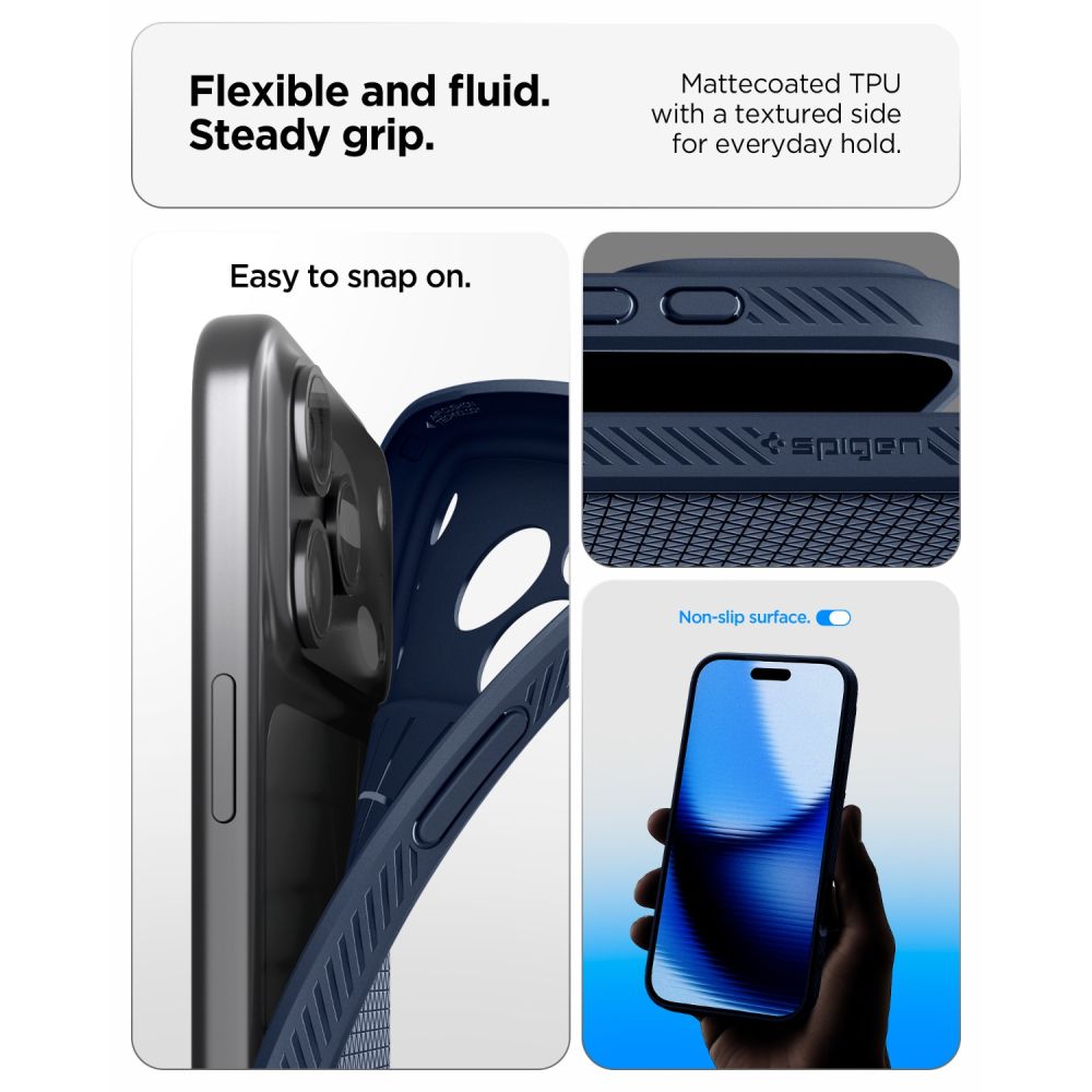 Dėklas Spigen Liquid Air iPhone 17 Pro Max / 18 Pro Max, tamsiai mėlynas - Image 7
