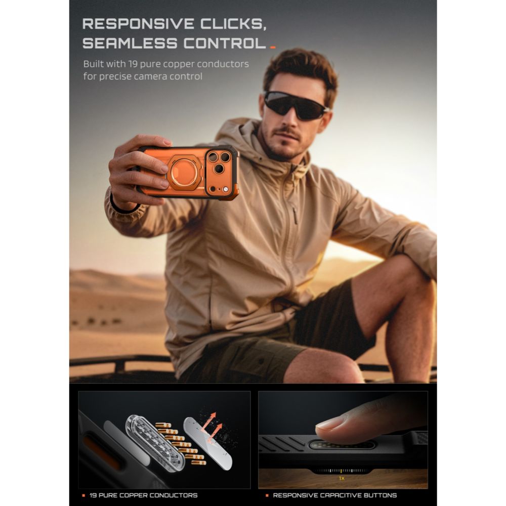 Dėklas Supcase UB Grip Mag MagSafe iPhone 17 Pro / 18 Pro, koralinis - Image 7