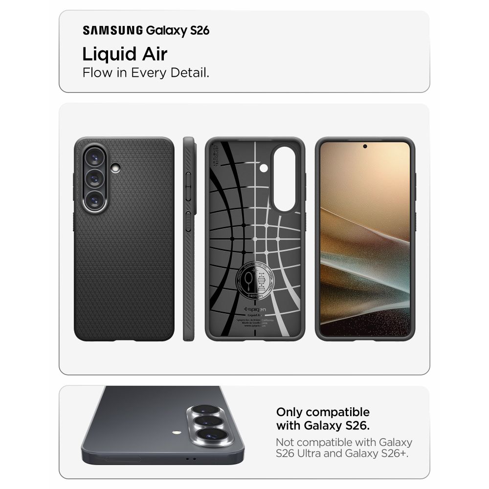 Spigen Liquid Air dėklas Samsung Galaxy S26 – juodas - Image 6