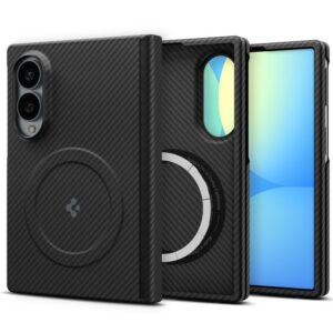 Juodas Spigen AirSkin Aramid MagSafe dėklas Samsung Galaxy Z Fold 8
