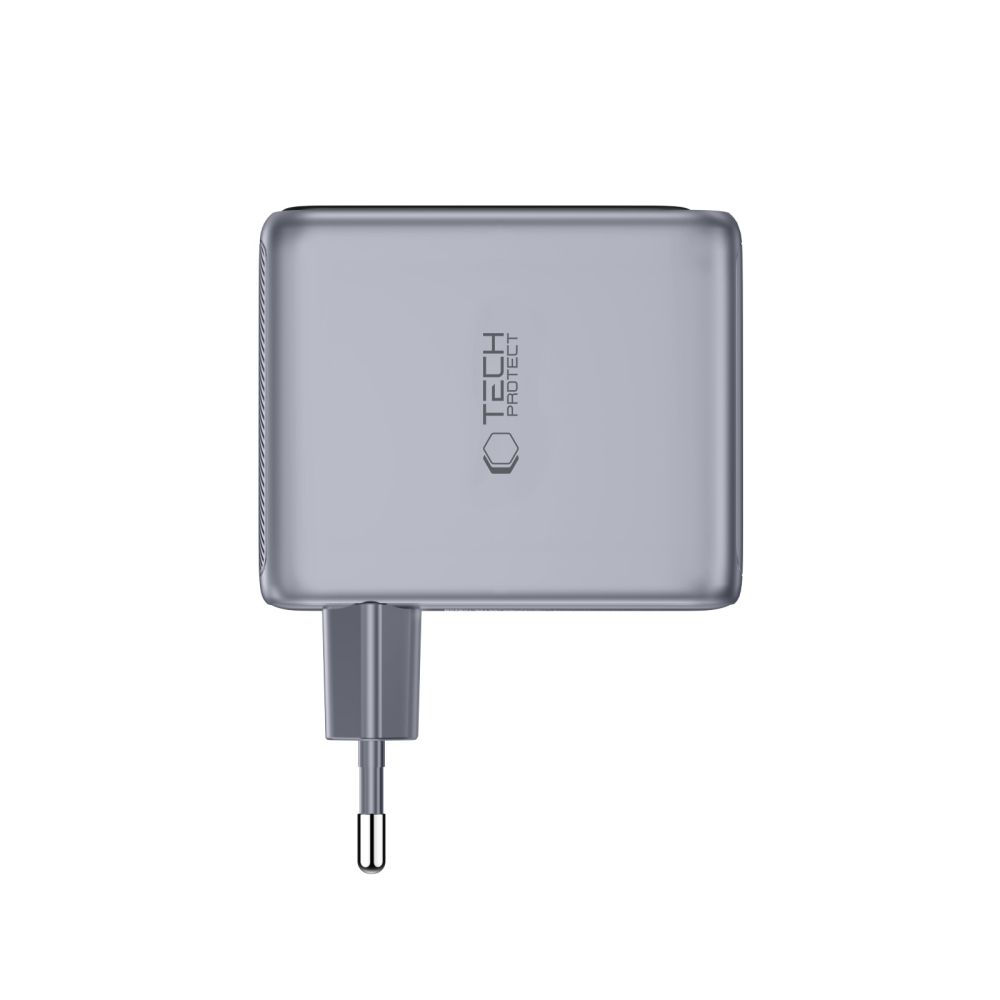 Tech-Protect PowerVision NC100W-GaN 100 W 3 jungčių sieninis įkroviklis, tamsiai pilkas - Image 3