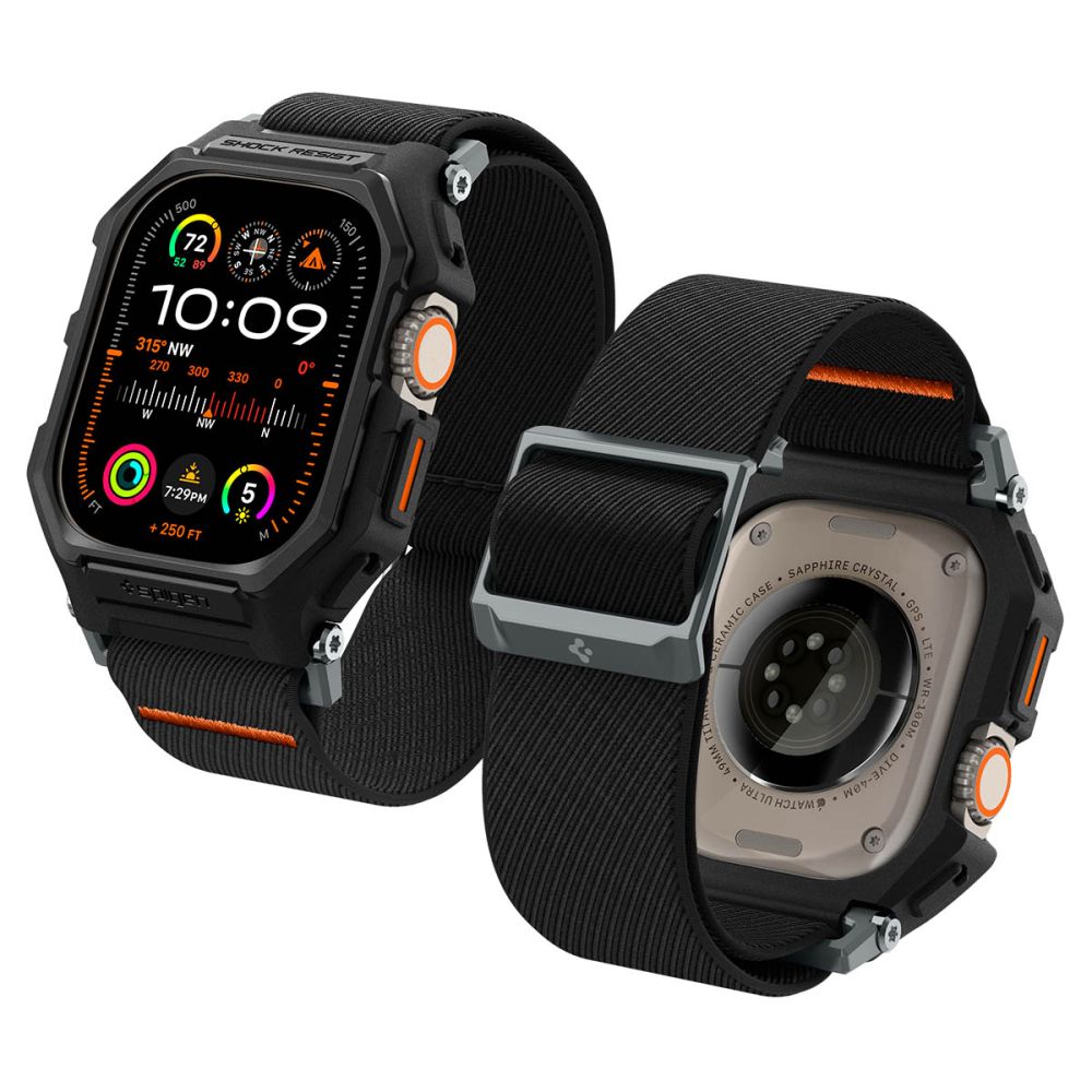 Dirželis su dėklu Spigen Lite Fit "Pro" Apple Watch Ultra 1 / 2 / 3 / 4 (49 mm), matinis juodas