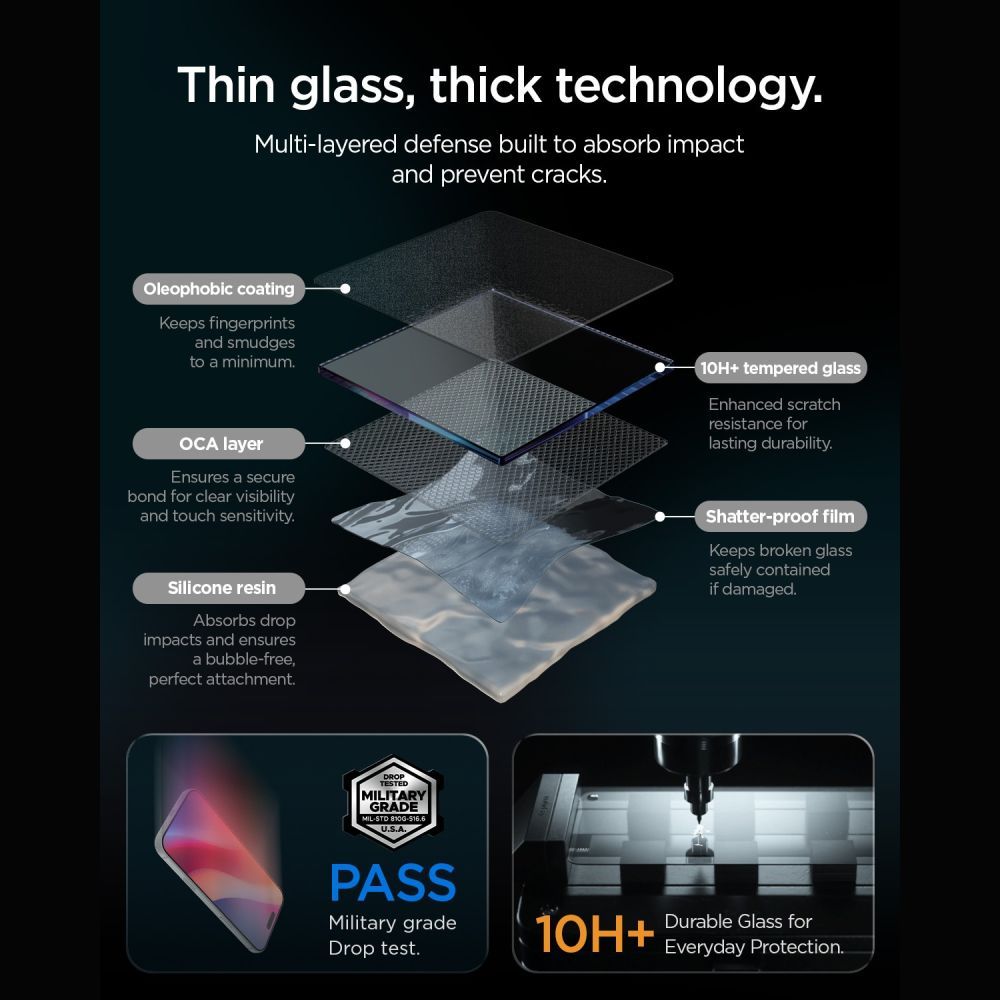 Apsauginis stiklas Spigen Glas.tR EZ Fit Pro HD AC iPhone 16 Pro / 17 / 17 Pro / 18 Pro 2 vnt., skaidrus - Image 7