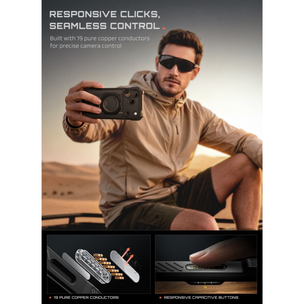 Dėklas Supcase UB Grip Mag MagSafe iPhone 17 Pro Max / 18 Pro Max, juodas - Image 8