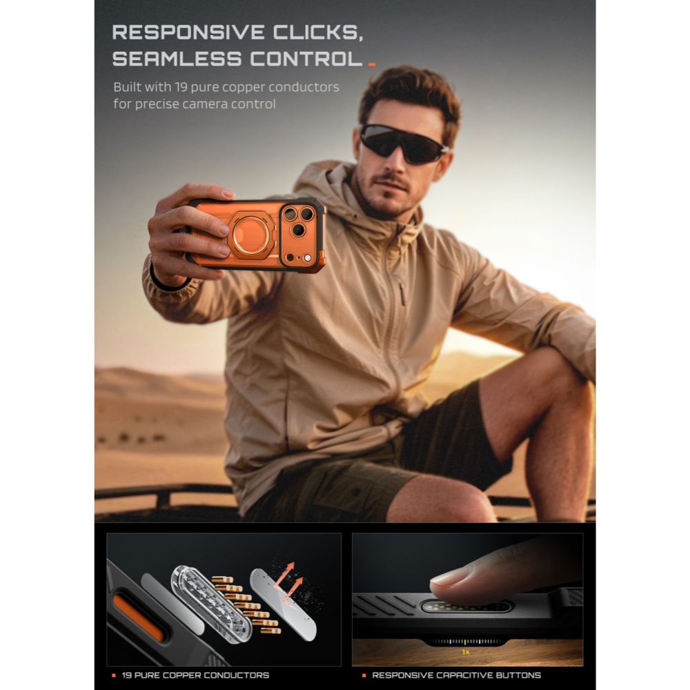 Dėklas Supcase UB Grip Mag MagSafe iPhone 17 Pro Max / 18 Pro Max, koralinis - Image 8