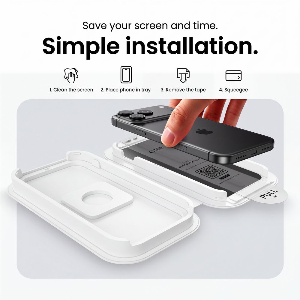 Apsauginis privatumo stiklas Tech-Protect OneTouch Set Spy+ iPhone 18 Pro Max, 2 vnt. - Image 8