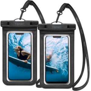 Spigen Aqua Shield A601 IPX8 vandeniui atsparūs dėklai (2 vnt.), juodi