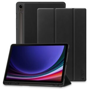 Juodas Tech-Protect SmartCase Pen dėklas Galaxy Tab S9 FE su skyreliu