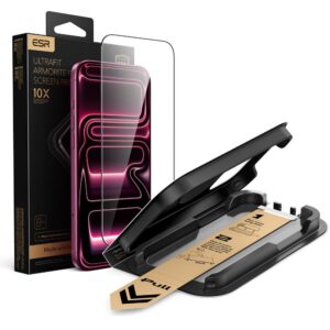 Apsauginis stiklas ESR UltraFit Armorite Pro iPhone 17 Pro / 18 Pro, juodas