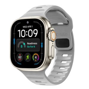 Dirželis Tech-Protect Silicone Line Apple Watch 8 / 9 / 10 / 11 / 12 / SE / Ultra (44 / 45 / 46 / 49 mm), pilkas