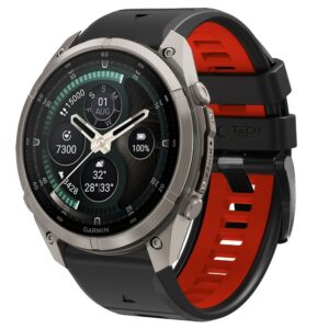 Dirželis Tech-Protect IconBand Pro Garmin Fenix 5X / 5X Plus / 6X / 6X Pro / 7X / 8 / 8 Pro / 9 / 9 Pro (51 mm), juodas / raudonas