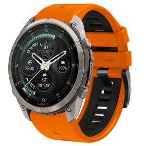 Dirželis Tech-Protect IconBand Pro Garmin Fenix 5X / 5X Plus / 6X / 6X Pro / 7X / 8 / 8 Pro / 9 / 9 Pro (51 mm), oranžinis/juodas